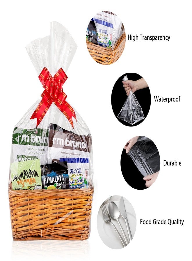 Petutu 15Pack Clear Basket Bags, Large Cellophane Gift Bag For Baskets,16x24 Inch Cellophane Bags,2 Mil Thick,For Gift Giving, Packaging Products,Fits a 9 Inch Round Tray or 7 Inch Square Box With Ease - Image 4